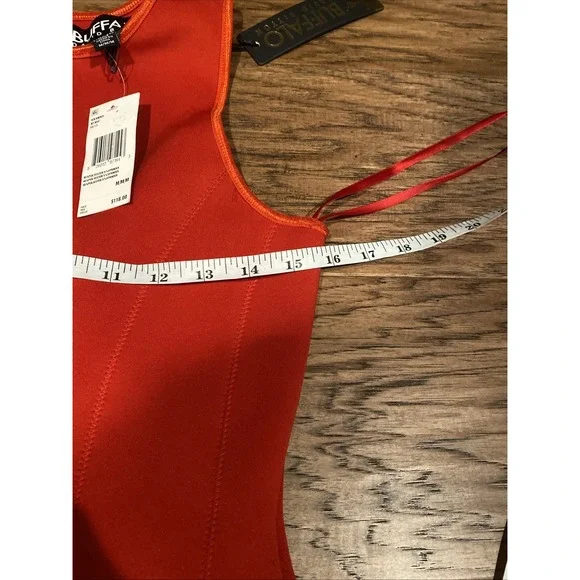 Buffalo David Bitton Red Fit & Flare Dress Women's Size M | NWT $118 | Kolander - Picture 11 of 11